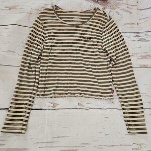 Dickies Juniors Long Sleeve Striped Top Size XL